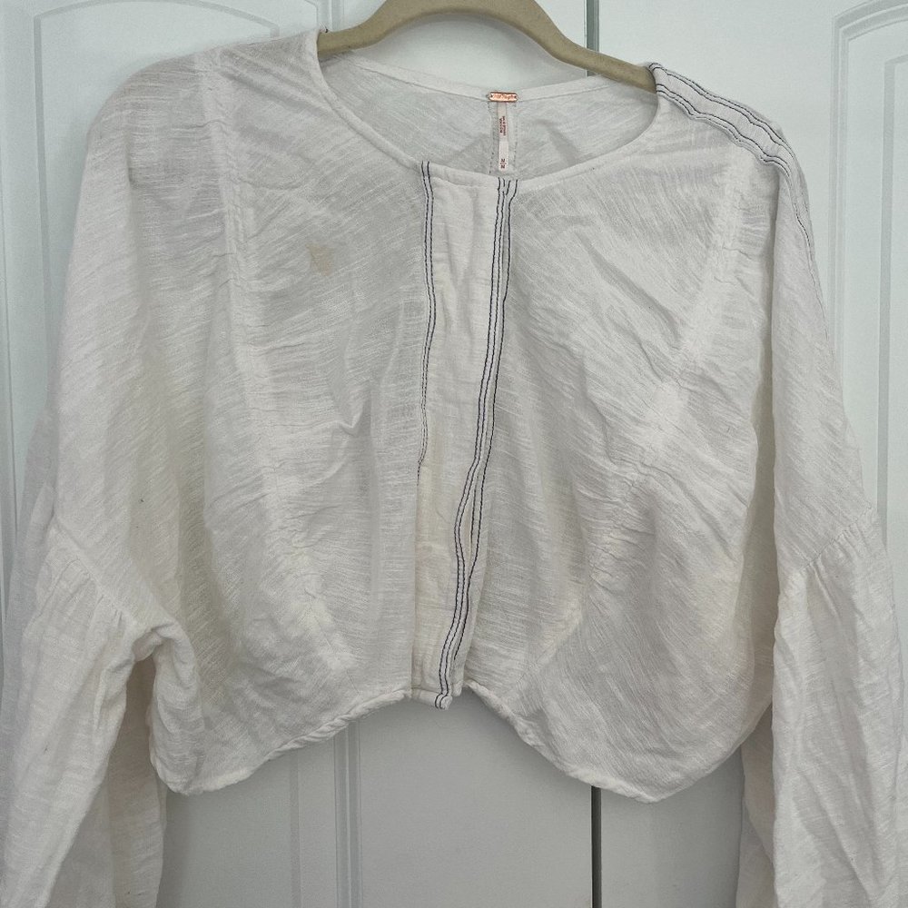 Free People Button up Cropped Blouse